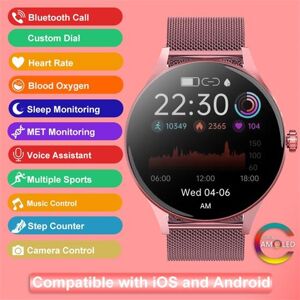 Mode montre intelligente femmes 466*466 AMOLED écran Bluetooth appel montre intelligente fréquence cardiaque femme Cycle santé sang oxygène Smartwatch - Publicité