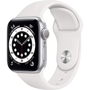 Apple Watch Series 6 GPS, boîtier en Aluminium Argent de 40 mm avec Bracelet Sport Blanc Régulier (Reconditionné) - Publicité