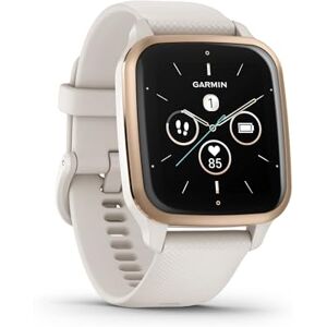 Garmin Venu Sq 2 – Music Edition Montre connectée GPS Multisports avec écran AMOLED et Suivi santé Peach Gold avec Bracelet Ivoire Boîtier 40 mm - Publicité