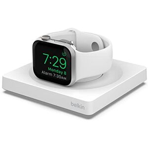 Belkin Chargeur portable pour Apple Watch,certification MFi, fonction Table de nuit, design minimaliste, câble USB Type-C inclus, pour Apple Watch Series 7, Series 6, Series 5, Series 4, etc. Blanc - Publicité