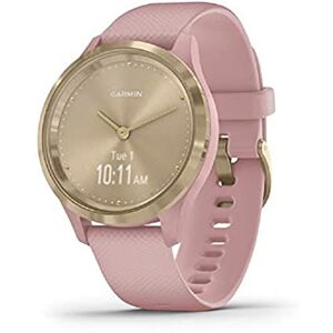 Garmin Montre connectée hybride Vivomove 3S avec aiguilles de montre réelles et écran tactile caché, silicone rose poussière avec quincaillerie or clair - Publicité