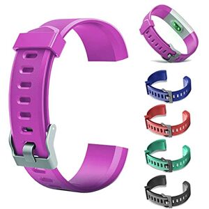 Fiorky ID115Plus HR Bracelet de rechange coloré pour montre intelligente ID115Plus HR Fitness Tracker, violet, montre intelligente - Publicité