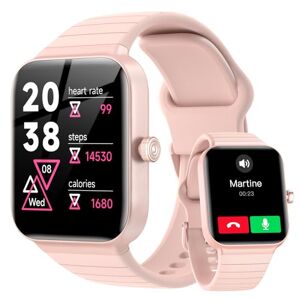 Fitpolo Montre Connectée Femme avec Alexa Intégrée & Appel Bluetooth 1,8" Smartwatch Montre Homme de Sport Podometre avec 100+ Sports avec Etanche IP68, Moniteur Sommeil, Bracelet Fitness pour Android iOS - Publicité