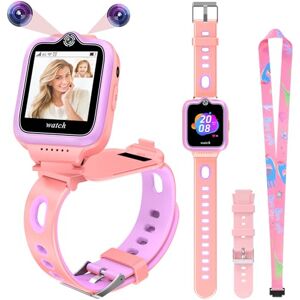 ele ELEOPTION 4G GPS Montre connectée pour Enfants étanche pour garçons et Filles, Appel bidirectionnel, Chat Vocal et vidéo, Appareil Photo, SOS, Lecteur vidéo Musical, Alarme - Publicité