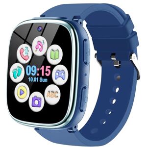 Sepdek Montre Connectée Enfant Montre Intelligente pour Enfants Fille Garçon avec Appel SOS, Jeux, Pédomètre, Appareil Photo，Musique, Torche, Reveil, Smartwatch 3-12 Ans Cadeau Jouet (Bleu Foncé) - Publicité