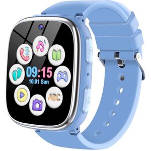 Sepdek Montre Connectée Enfant Montre Intelligente pour Enfants Fille Garçon avec Appel SOS, Jeux, Pédomètre, Appareil Photo，Musique, Torche, Reveil, Smartwatch 3-12 Ans Cadeau Jouet (Bleu) - Publicité