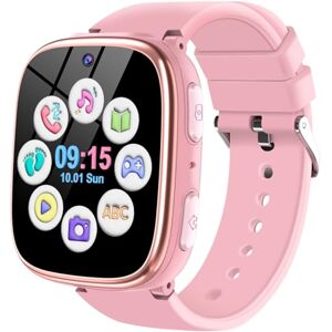 Sepdek Montre Connectée Enfant Montre Intelligente pour Enfants Fille Garçon avec Appel SOS, Jeux, Pédomètre, Appareil Photo，Musique, Torche, Reveil, Smartwatch 3-12 Ans Cadeau Jouet (Rose) - Publicité