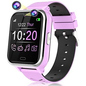 BAUISAN Montre Connectée Enfant Smartwatch Téléphone Intelligente avec 17 Jeux, Appel, SOS, Musique, Appareil Photo, Lampe de Poche, Reveil, Watch pour Ado Fille Garçon 4-12 Ans Cadeau (Violet) - Publicité