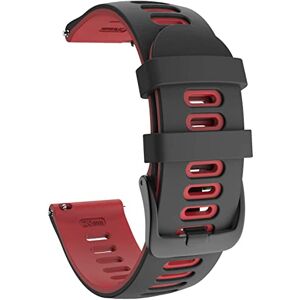 ISABAKE Bracelet montre silicone souple 20mm pour Galaxy Watch 42mm/Garmin Vivoactive 3/Samsung Galaxy Active 2/Garmin Forerunner 245/Vivomove HR/Forerunner 645/Forerunner 645 Music (Noir rouge, 20mm) - Publicité