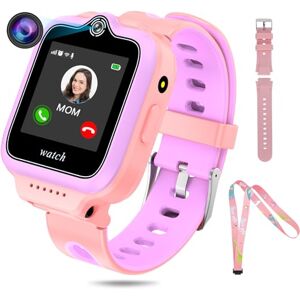 jianyana Montre Connectée Enfant GPS 4G, 360° Rotation Montre Connectée pour Garçon Fille, 4G, WiFi, Appel Vidéo, SOS SMS, Lecteur Musique, Appareil Photo, Mode Classe, Cadeau d'anniversaire de Noël - Publicité