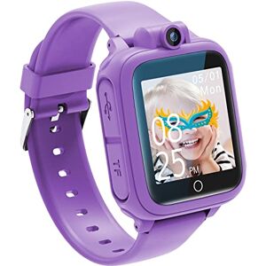 Awatty Montre Intelligente, Jouet Enfant 3 4 5 6 7 8 9 10 11 12 ans, Caméra Rotative à 90°, 14 Jeux, Montre Connectée Garçon, Jeux Cadeaux Grands Fille Garçon(Violet) - Publicité