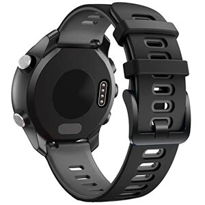 NotoCity Bracelet Vivoactive 3, Bracelet de Remplacement en Silicone de 20mm pour Samsung Galaxy Active 2/Garmin Forerunner 645/245/Garmin Venu/Galaxy Watch 42mm(Gris-Noir) - Publicité