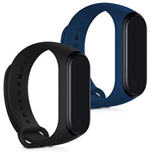 kwmobile Bracelet Compatible avec Xiaomi Mi Band 4 Bracelet 2X Bracelet de Rechange en Silicone pour Fitness Tracker Noir-Bleu foncé - Publicité