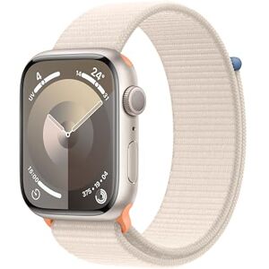 Apple Watch Series 9 (45 mm GPS) Smartwatch avec boîtier en Aluminium et Boucle Sport lumière stellaire. Suivi de l’activité Physique, apps Oxygène sanguin et ECG, Neutre en Carbone - Publicité