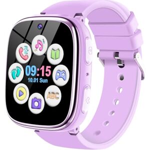 Sepdek Montre Connectée Enfant Montre Intelligente pour Enfants Fille Garçon avec Appel SOS Jeux Pédomètre Appareil Photo Musique Torche Reveil Smartwatch 4-12 Ans Cadeau Jouet (Violet Clair) - Publicité