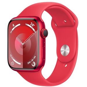 Apple Watch Series 9 (45 mm GPS + Cellular) Smartwatch avec boîtier Aluminium et Bracelet Sport (Product) Red (S/M). Suivi de l’activité Physique, apps Oxygène sanguin et ECG, résistance à l’Eau - Publicité