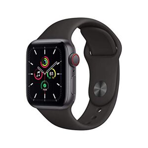 Apple Watch SE (GPS + Cellulaire, 40MM) Coque en Alluminium Gris Sidéral avec Bracelet de Sport Noir (Reconditionné) - Publicité