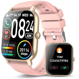 DUSONLAP Montre Connectée Femme avec Appel Bluetooth, 1.85" Smartwatch avec 112 Modes Sportifs Podometre/Sommeil/Cardiofrequencemetre, Montre Sport Etanche IP68, Rose Smart Watch pour Android iOS - Publicité