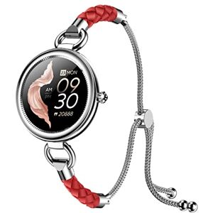 LUNIQUESHOP LSBEAUTY Montre Connectée Femme Smartwatch Oxygene Sanguin Tension, Fréquence Cardiaque, Podomètre Sommeil Météo Musique Bracelet Intelligent Fitness Etanche iOS/Android Rouge - Publicité