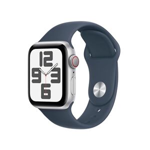Apple Watch SE (2ᵉ génération, 2023) (40 mm GPS + Cellular) Smartwatch avec boîtier en Aluminium Argent et Bracelet Sport Bleu Orage M/L. Suivi de l’activité Physique et du Sommeil, écran Retina - Publicité