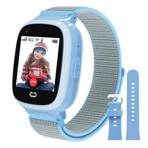 PTHTECHUS 4G Montre Connectée Enfant, Montre GPS Enfants avec Appel SOS Chat Vocal et Vidéo WiFi Bluetooth Musique Podomètre Alarme Caméra Mode école, Montre-Bracelet pour 4-12 Garçons Filles - Publicité