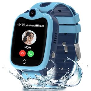 ELEJAFE Montre Connectée Enfant 4G /GPS/WiFi/Appel Vidéo, Montre GPS Enfant avec Chat Familial, Bouton SOS, Traceur GPS Enfant Anti-Perte Traqueur,IP68, Mode Classe, Cadeau pour 4-12 Ans - Publicité