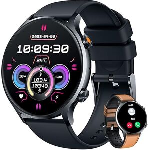 TAOPON Montre Connectée Sport pour Hommes avec Appel: Smartwatch Bluetooth 5.2 Compatibles Android et IOS Montres Intelligente Ronde de 1,42" Étanche IP67 Fitness Tracker Podomètre Moniteur de Sommeil Noir - Publicité