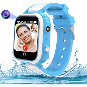 Kesasohe 4G Montre Connectée Enfant GPS pour Enfant,Montre Connectée Enfant avec HD Appel Vidéo SOS Chat Familial WiFi IP68 Étanche Caméra 6 Jeux Réveil Mode Classe,Smartwatch Enfant pour Fille Garçon Cadeau - Publicité