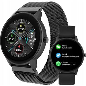 FOREVER Montre Smartwatch Bracelet de Sport SB-325 Bluetooth, contrôle de la Musique, podomètre, etc. IP67, Montre de Fitness, pulsomètre Slim (Noir) - Publicité