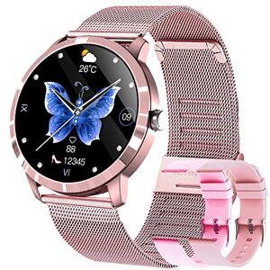 GIFTFIT Montre Connectée Femmes avec Fonction Féminine, 1,1' Android iOS,IP67 Etanche Smartwatch avec Moniteur Sommeil de Fréquence Cardiaque,22 Sport Modes,Podometre - Publicité