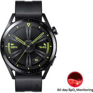 Huawei WATCH GT 3 46mm Active Noir / GPS / Bluetooth 5.1 / Microphone / Charge sans fil - Publicité