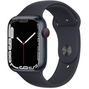 Apple Watch Series 7 GPS + Cellular, boîtier Aluminium Minuit 45mm avec Bracelet Sport Minuit - Publicité