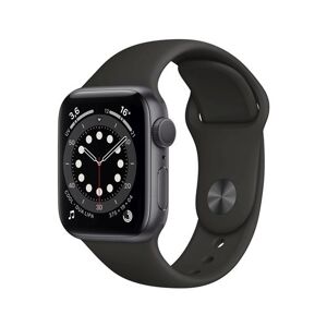 Apple Watch Series 6 GPS, 40mm boitier aluminium gris sidéral avec bracelet sport noir - Publicité