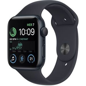 Apple Watch SE GPS 2ème génération, boîtier Aluminium Minuit 44mm avec Bracelet Sport Minuit - Publicité