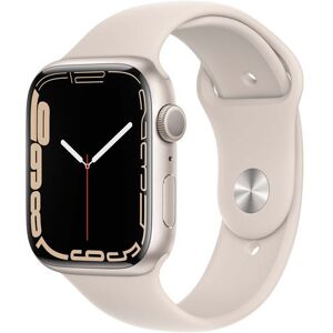 Apple Watch Series 7 GPS, boîtier Aluminium Lumière Stellaire 45mm avec Bracelet Sport Lumière Stellaire - Publicité