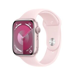 Apple Watch Series 9 GPS Boîtier en Aluminium Rose de 45 mm avec Bracelet Sport Rose Pâle S/M - Publicité
