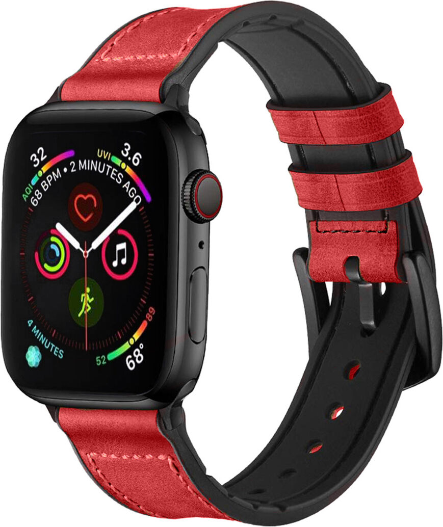 iMoshion Bracelet en cuir véritable pour l'Apple Watch Series 1-6 / SE - 38/40mm - Rouge