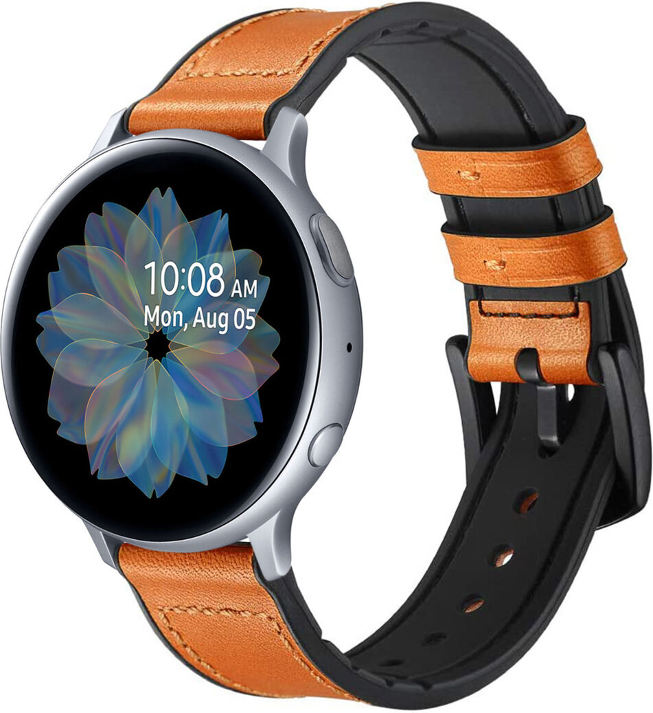 iMoshion Bracelet en cuir véritable Samsung Galaxy Watch 40/42mm / Active 2 42/44mm - Brun