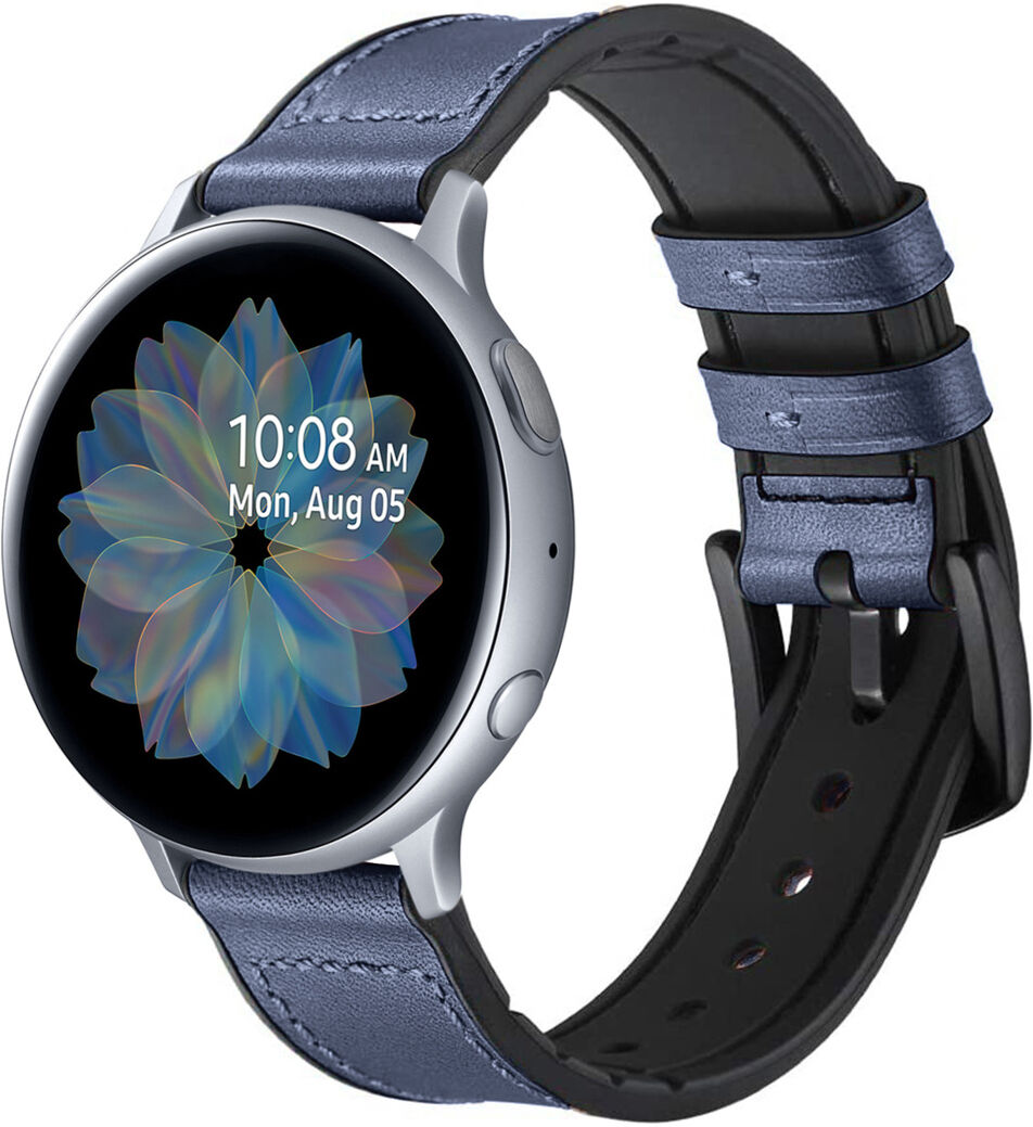 iMoshion Bracelet en cuir véritable Samsung Galaxy Watch 40/42mm / Active 2 42/44mm - Bleu