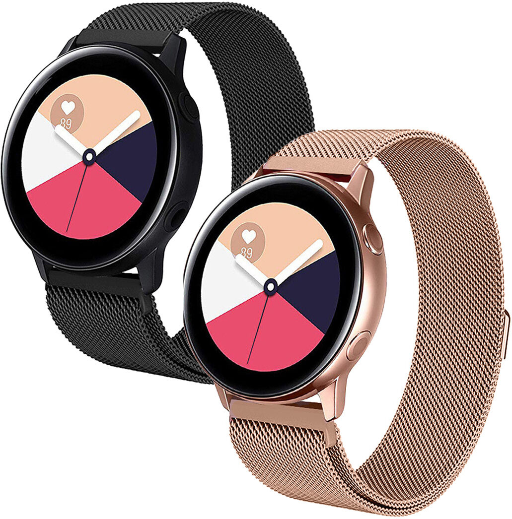 iMoshion 2-pack bracelet Milanais Galaxy Watch 40/42mm / Active 2 42/44mm -Noir/Rose Champagne