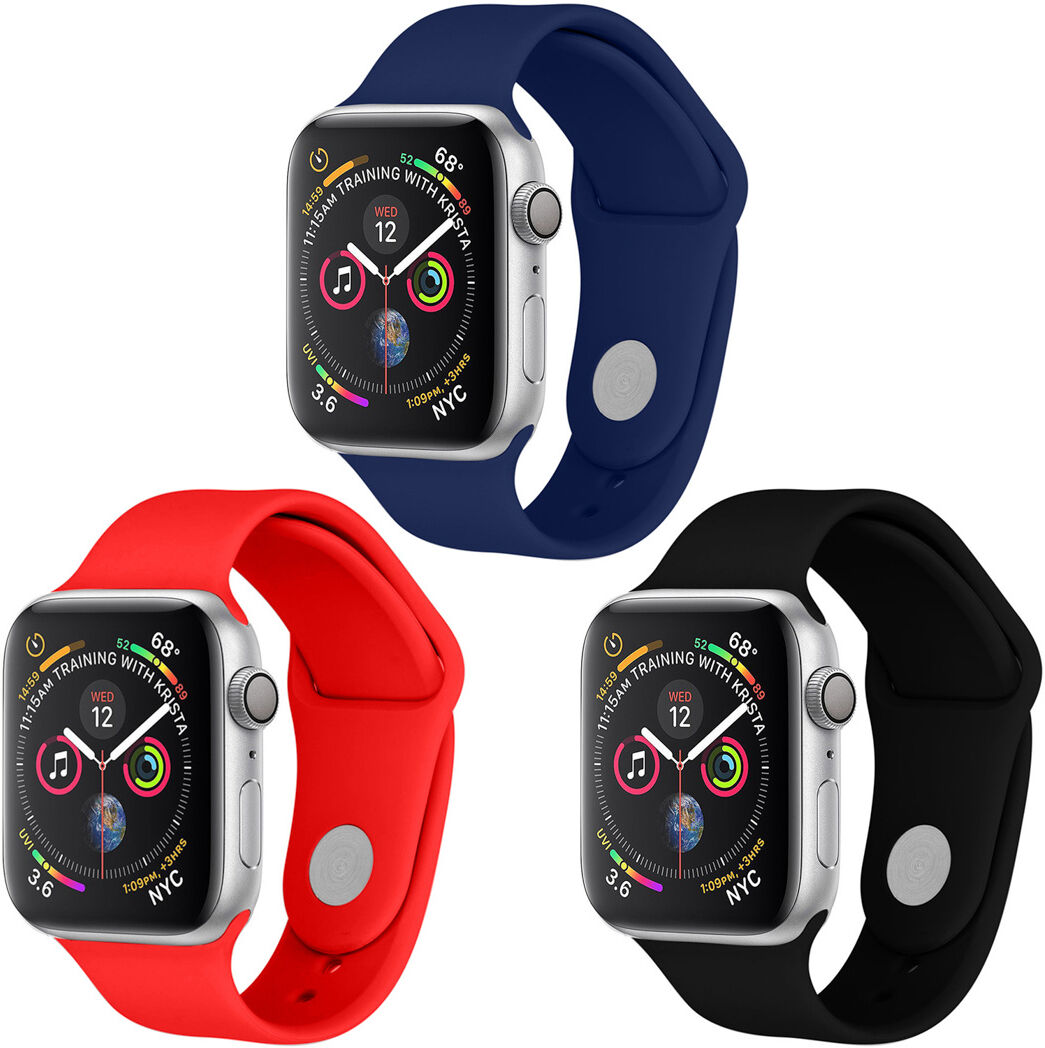 iMoshion Multipack bracelet silicone Apple Watch 1-6 / SE - 38/40mm - Noir / Bleu / Rouge