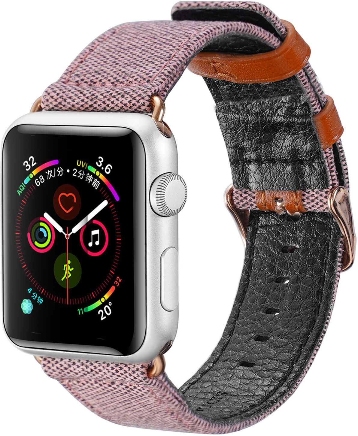 Dux Ducis Canvas Band pour Apple Watch Séries de 1 à 6 / SE - 42/44mm - Rose