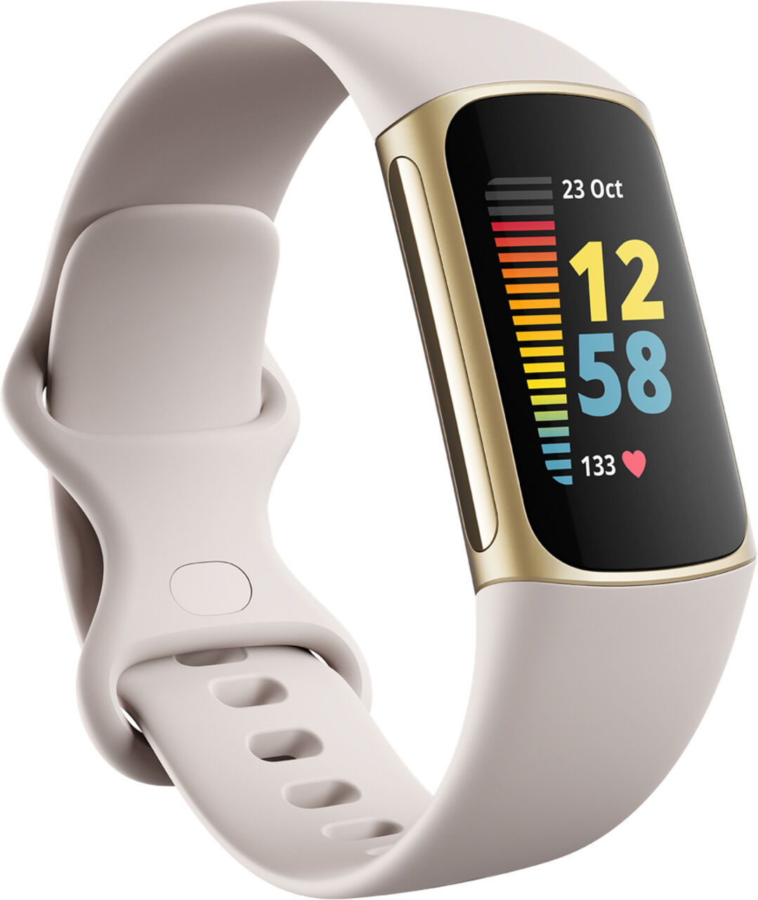 Fitbit Charge 5 AMOLED Bracelet connecté Or, Blanc - Neuf