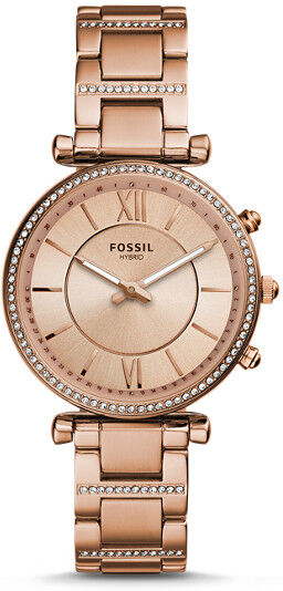 Fossil Women Montre Connectée Hybride - Carlie En Acier Inoxydable Doré Rose - One size