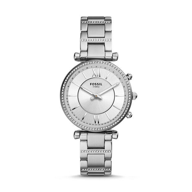 Fossil Women Montre Connectée Hybride - Carlie En Acier Inoxydable - One size