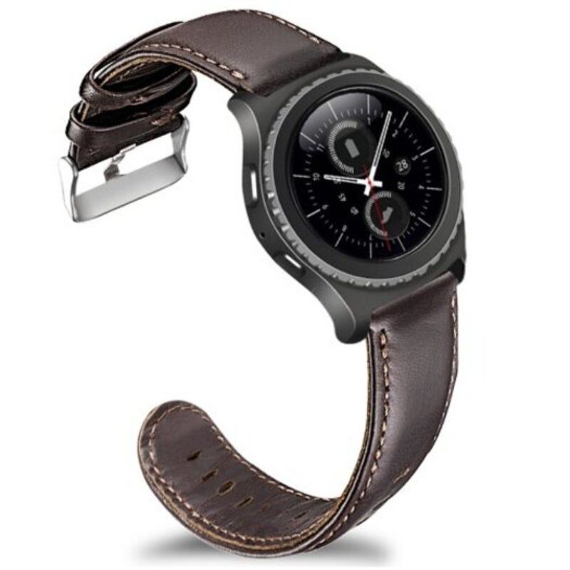 HOD Health&Home Bracelet de montre en cuir pour Samsung Gear S2 Classic / Sport Ticwatch E café profond