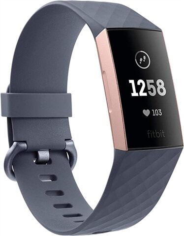 Refurbished: Fitbit Charge 3 Advanced Health + Fitness Tracker Grey/Rose Gold, A