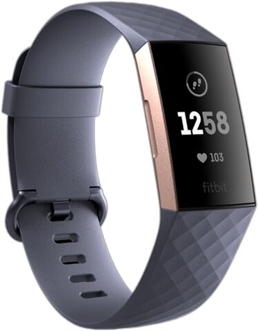 Refurbished: Fitbit Charge 3 Advanced Health + Fitness Tracker Grey/Rose  Gold, C
