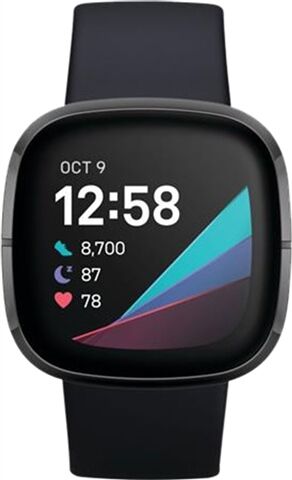 Refurbished: Fitbit Sense Carbon/Graphite Stainless Steel, A