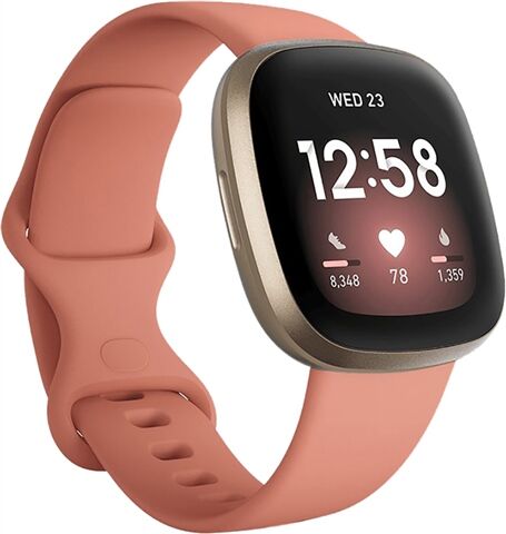 Refurbished: Fitbit Versa 3 Activity Tracker - Pink Clay/Soft Gold, B